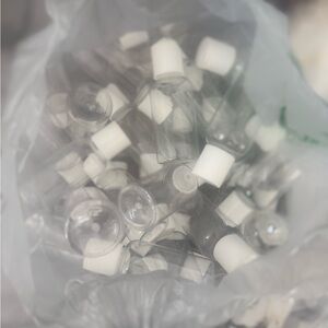 Clear Plastic Bottles with White Caps - Home Party Supplies